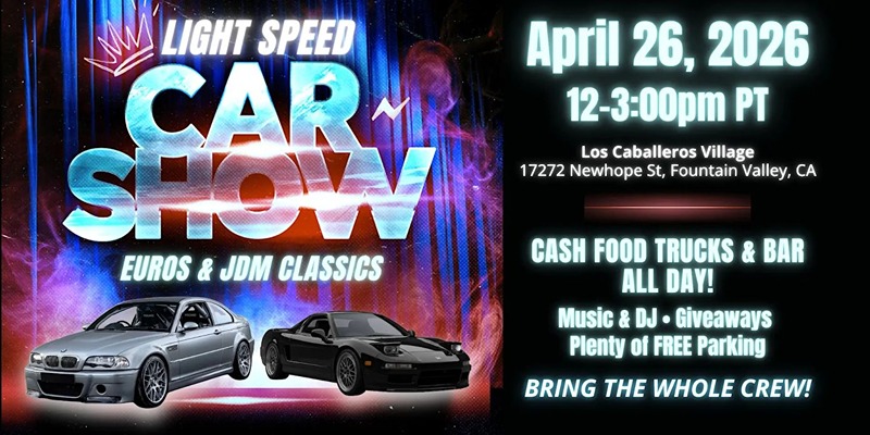 Light Speed Car Show flyer April 2026